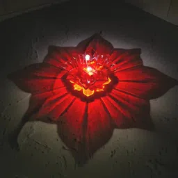 ath auto Multicolour 3D WATER SENSOR DIYA Candle (Blue, Red, Yellow, Green, Pack of 8) Candle image 2