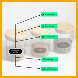 raimo 2 cm Spice Jar Labels 4 Sheets Printed Waterproof Stickers for Kitchen Container Self Adhesive Sticker image 4