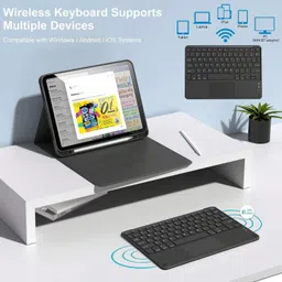 FKU Keyboard Case With Touchpad AIR 11 2024/AIR 4/AIR 5 Bluetooth Handheld Tablet Keyboard Compatible with iPad, Tablet image 4