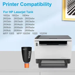 canoff 158X Toner Reload Kit Compatible for HP LaserJet Tank Printers (Pack Of 2) Black Ink Cartridge image 2