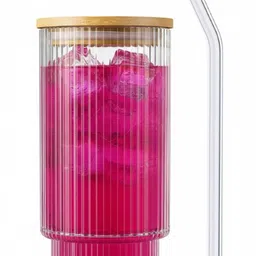 shipplier Frosted Glass Tumbler with Bamboo Lid & Straw – Iced Tea Drinking Glass Glass Tumbler-picture-33