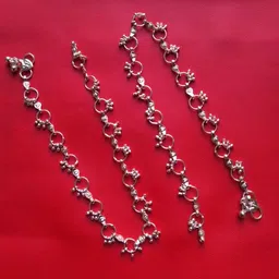 manmora Anklet Silver Oxidized Steel Payal Leg Chain Anklet for Woman Silver Anklet image 3