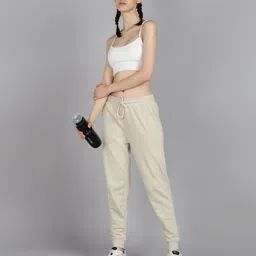 alan jones Women Solid Beige Track Pants image 3