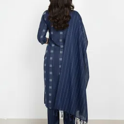 alliance collection Women Khadi Cotton Kurti Pant Dupatta Set image 2