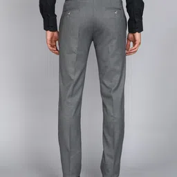 raymond Men Slim Fit Grey Polyester Trousers image 4
