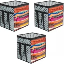 Viskri Durable Saree Cover pack of 3 with Transparent window and Clear Design Polyester Laundry Bag-picture-11