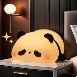 Sleeping Panda Light Lamp Silicone USB Rechargeable 7-Colors Changing Light Night Lamp-image-5
