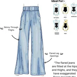kotty Women Flared High Rise Blue Jeans image 3