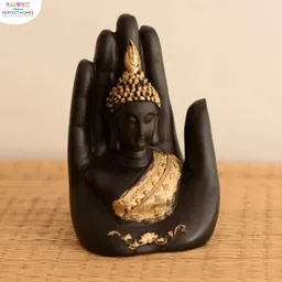flipkart perfect homes Golden Handcrafted Palm Buddha Decorative Decorative Decorative Showpiece - 17 cm-picture-21