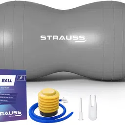 strauss Anti Burst Gym Ball Peanut Shape | Exercise Ball For Kids, 95X45 Cm (Grey) Gym Ball-picture-10
