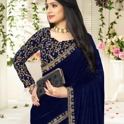 sinauli Semi Stitched Velvet Blouse Material Embroidered-picture-22