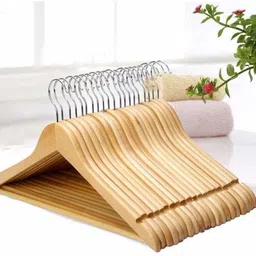 gracious mart Premium Wooden Hangers 360-Degree Rotatable Hook for Coat, Suit, Pant, Jackets Wooden Coat Pack of 10 Hangers For Coat image 2