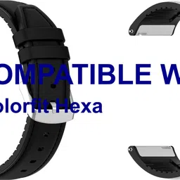 ACM WSM33U22BKWT3576 Pack of 2 Watch Strap Leather Silicone 22mm for Noise Colorfit Hexa Smartwatch (Black/White) Smart Watch Strap-image-2