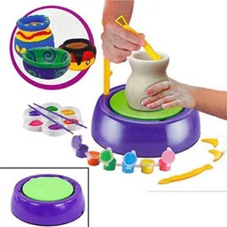 nishchal Electric Battery Operated Pottery Wheel Set Clay Pot Making Machine Game POT_78 image 5
