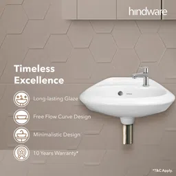 hindware 10036 Wall Hung Basin image 2