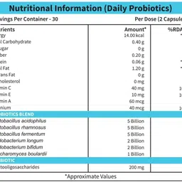 neuherbs Daily Probiotics Supplement with Prebiotic Plain Capsules image 4