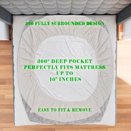 avi Single Size Fitted Jacquard Breathable, Stretchable, Waterproof Mattress Cover image 5