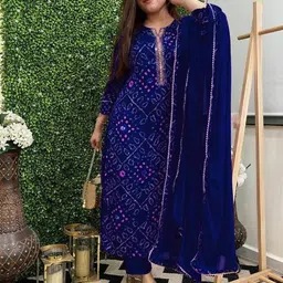 vidusha Women Cotton Rayon Kurti Pant Dupatta Set-picture-10