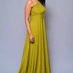 diyaz Women Fit and Flare Green Maxi/Full Length Dress image 3