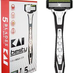 kai Besty 5 Blade Shaving Razor For Men, Sensitive skin, 3D Pivotal Head, Men image 5