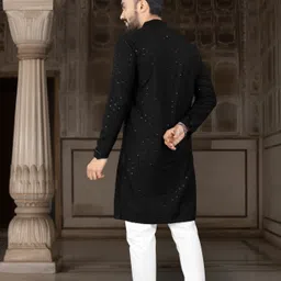 dhasu trendz Men Chikan Embroidery, Embroidered Viscose Rayon Straight Kurta image 2