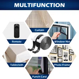 wild accessories Self-Adhesive Hook and Loop Tape Roll, Sticky Back Strong Self Gripping Perfect for Home, Office, School, and Crafting | For both Indoor-Outdoor Use - 1inch x 2 meters, Black Stick-on Velcro image 4