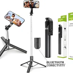 urooj Mini Flexible Extendable Rotating Phone Stand Tripod Selfie Stick Tripod Live Vlog Video Camera Phone Holder With Remote Bluetooth Selfie Stick-picture-25