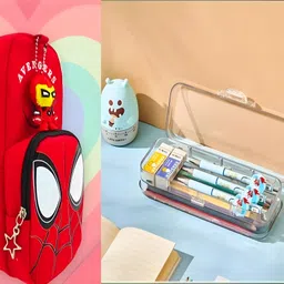 happy shopping store Doraemon ring free Car design pencil box with 2 compartments and movable wheels. Art Plastic Pencil Box-picture-33