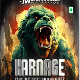 Karnage Preworkout | For Pump, Focus, Energy, Strength & Endurance | 60 Servings Pre Workout-image-78