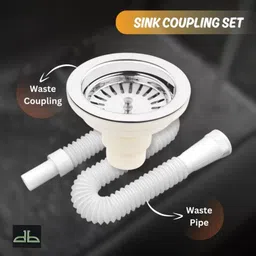 debaths Kitchen Sink Stainless Steel, Plastic Push Down Strainer-picture-10