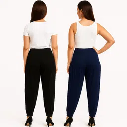 cozyplay Solid Viscose Women Harem Pants image 2