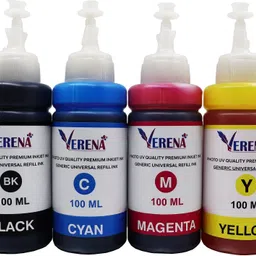 verena Refill ink Compatible For E470 All-In-One Printer 100ML Black + Tri Color Combo Pack Ink Bottle-picture-15