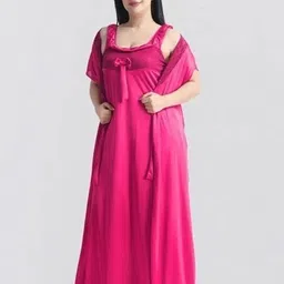 xpiox Women Night Suit Set Pink Self Design image 2