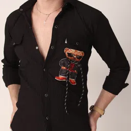unrest Men Regular Fit Graphic Print Spread Collar Casual Shirt image 3