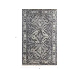 jaipur rugs Grey Traditional Wool 6 ft x 9 ft Hand Knotted Carpet image 2
