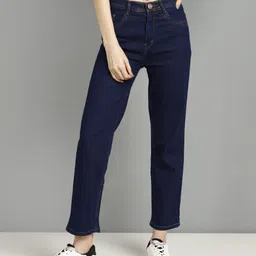 nifty Women Boyfriend Mid Rise Dark Blue Jeans-picture-12