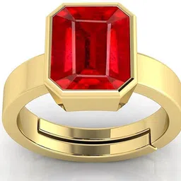 sidharth gems 11.25 Ratti 10.00 Carat Natural Ruby Stone Manik Ring Adjustable Gold Ring Brass Ruby Rhodium Plated Ring-picture-21