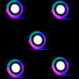 d'mak 5 Watt MultiColor Round LED Panel Light Side 3D Effect Light (Pack Of 05) Recessed Ceiling Light Ceiling Lamp-picture-25
