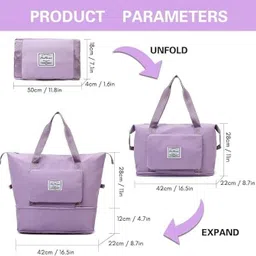 vaayu TOYGIFT HUB 41L Nylon Expandable Travel Duffle Bag Foldable Waterproof Handbag Small Travel Bag - 44 x 32 x 24 image 2