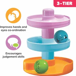 toymate Toddler Fun- Stacking Cups with Giraffe & Rolling Ball Fun Tower 11 pcs Gift Set image 4