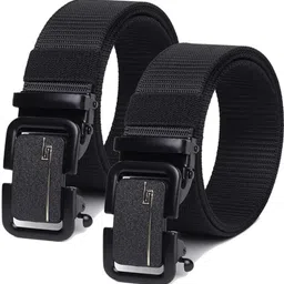 luxury leather Boys Casual, Formal, Evening, Party Black Nylon, Metal Belt-picture-18