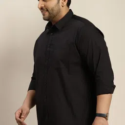 metronaut plus Men Regular Fit Solid Spread Collar Casual Shirt image 3