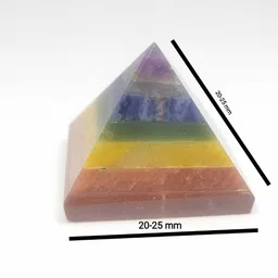 swaracrystal Saven chakra crystal pyramid reiki healing pyramid chakra stone pyramid Decorative Showpiece - 2.5 cm image 2