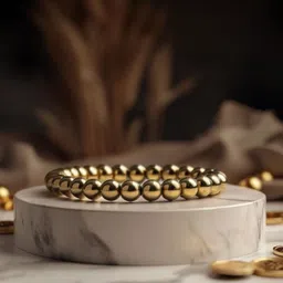 vibesle Pyrite, Stone, Golden Pyrite Agate Bracelet Set image 3