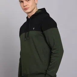 allen solly Men Full Sleeve Color Block Hooded Sweatshirt image 3