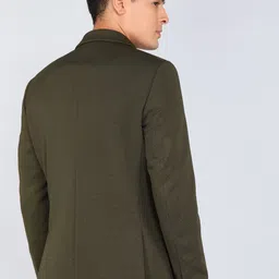 park avenue Men Self Design Single Breasted Formal Blazer image 4