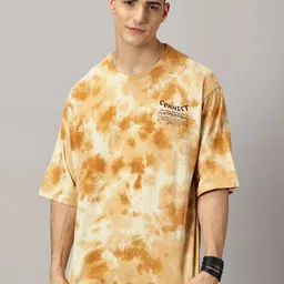 hollander Men Tie & Dye Crew Neck Pure Cotton Brown T-Shirt-picture-27