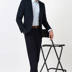 peter england Men Self Design Single Breasted Formal Blazer image 1