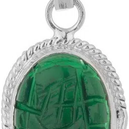 astrology paradise Emerald Stone Ganesha with German Silver Chain Panna Stone Certified Energized Emerald Sterling Silver Pendant-picture-14
