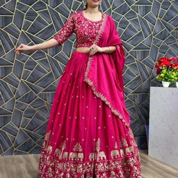 cyorr Embroidered Semi Stitched Lehenga Choli image 2